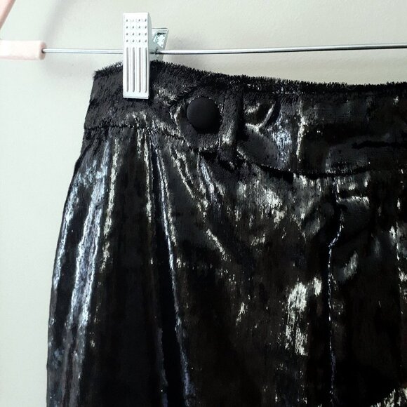 NWT RtA black metallic sheen “tinsel”-look and feel velvet-like tailored trouser - Picture 14 of 16